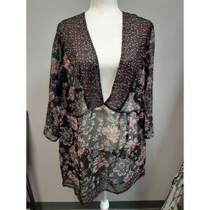 Avenue Sheer Top Floral with Pokka Dots Size 30/32